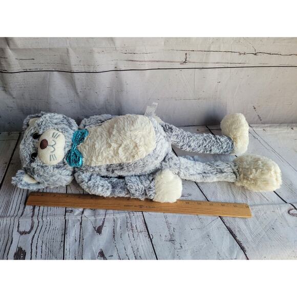 Cat Plush Gray Stuffed Animal Long Arms Legs 20 Inches - Picture 8 of 8